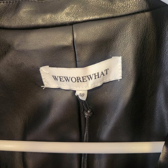 NWT-REVOLVE x WeWoreWhat Faux fur-Faux leather Sherpa Coat Blazer Jacket-Small - Picture 10 of 16